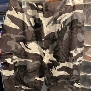 Black & white camo cargo pants